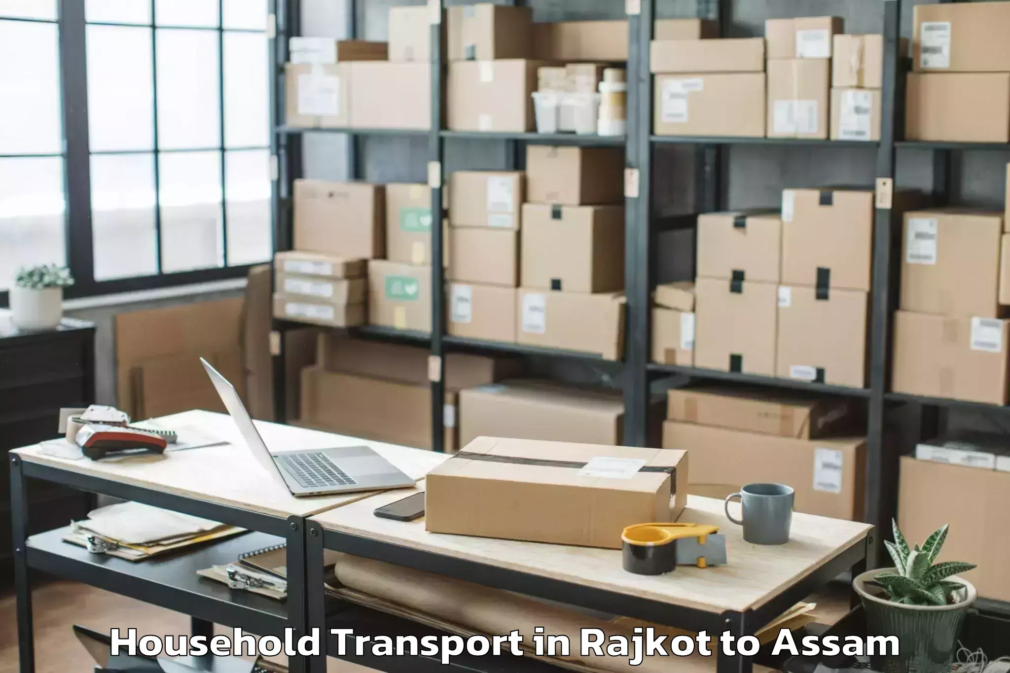 Book Rajkot to Baihata Household Transport Online